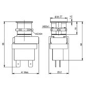 Διακοπτης On/Off Touch Φωτιζομενος 20Α Boat Guard Barantech 01615-BLRD Red