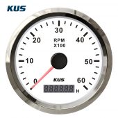 Στροφομετρο 6000rpm Χρώμα ΑΝΟΞΕΙΔΩΤΟ ΛΕΥΚΟ Διάμετρος 85mm Kus 04518-INW