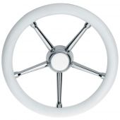 Τιμονι Με Inox Ακτινες Χρώμα Λευκό Διάμετρος 350mm Savoretti 03548-WH