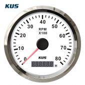 Στροφομετρο 8000rpm Χρώμα ΑΝΟΞΕΙΔΩΤΟ ΛΕΥΚΟ Διάμετρος 85mm Kus 04519-INW