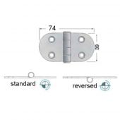 Μεντεσες Inox-Aisi316 Διαστάσεις L74xW39xT2mm Τύπος Κλασικός Eval 01067-1