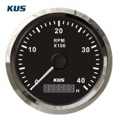 Στροφομετρο4000rpm Χρώμα ΑΝΟΞΕΙΔΩΤΟ ΜΑΥΡΟ Διάμετρος 85mm Kus 04517-INOX