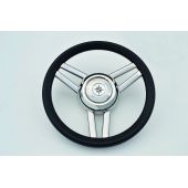 Τιμονι Με Inox Ακτινες Χρώμα Μαύρο Διάμετρος 350mm Savoretti 03543-BL