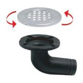 Υδρορροη γωνιακη 90° αποχετευσης ναυλον με ινοχ καπακι για σωληνα 00799