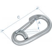 Γάντζος ασφαλείας με ελατήριο & μάτι, Inox 316 90451