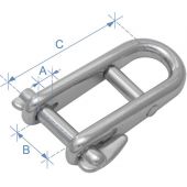 Kλειδί, μακρύ με πείρο ασφαλείας & μπάρα, Inox 316 90435