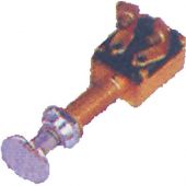 Διακόπτης push pull, 12V, 20A, Διαμ. 9.5mm, L 30mm, από επιχρωμιωμένο μπρούντζο 99036