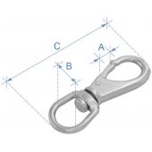 Γάντζος με περιστρεφόμενο μάτι, Inox 316 91896