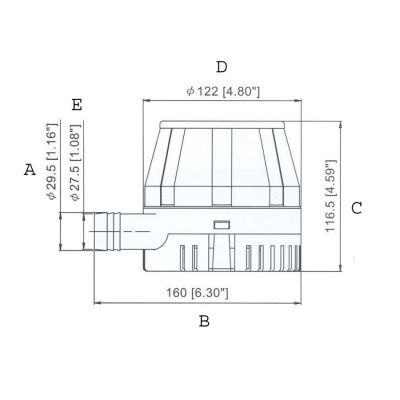 Αντλια σεντινας 12v 1250 gph 79lt/min 3.5a 01414