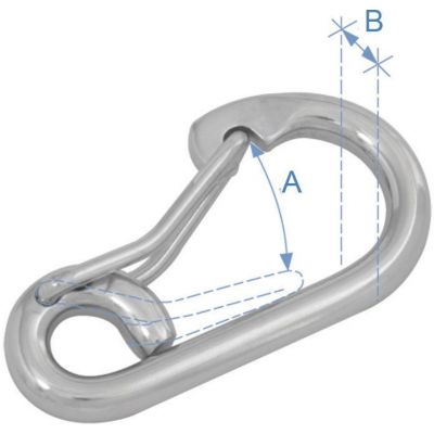 Γάντζος Ασφαλείας με μάτι Inox 316 Φ10mm