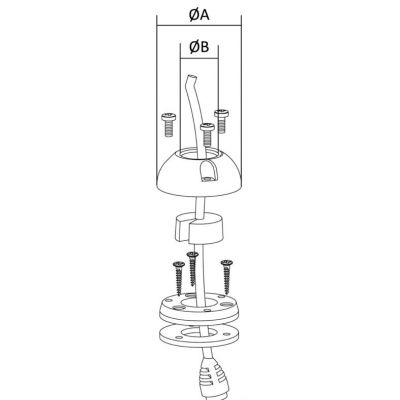 Στυπιοθλιπτης Στεγανος Καλωδιων Scanstrut Triton 04852-1BK Black