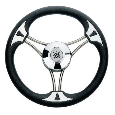 Τιμονι Πολυουρεθανης Με Inox Ακτινες Savoretti 03607-BLACK