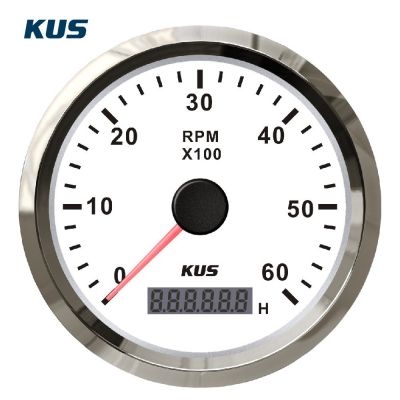 Στροφομετρο 6000rpm Χρώμα ΑΝΟΞΕΙΔΩΤΟ ΛΕΥΚΟ Διάμετρος 85mm Kus 04518-INW