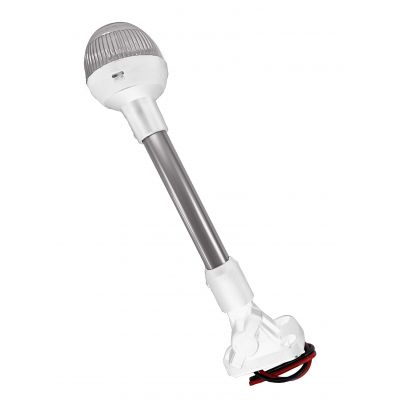 Φανος Περιβλεπτος Με Ιστο Και Βαση Ναυλον - Σπαστος Χρώμα Λευκό Διάμετρος 19 mm Eval 01320-W