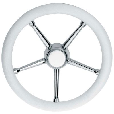 Τιμονι Με Inox Ακτινες Χρώμα Λευκό Διάμετρος 350mm Savoretti 03548-WH