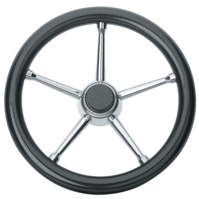 Τιμονι Με Inox Ακτινες Χρώμα Carbon Διάμετρος 350mm Savoretti 03548-CR