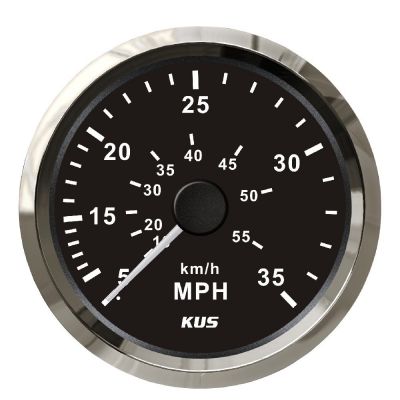Μιλιομετρο 35mph Χρώμα ΑΝΟΞΕΙΔΩΤΟ ΜΑΥΡΟ Διάμετρος 85mm Kus 04514-INOX