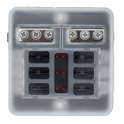 Ασφαλειοθηκη Με Ενδεικτικο Led & Μπαρα Αρνητικων Διαστάσεις L 88 x W 88 mm Τάση 32V Bluewater 02350-6