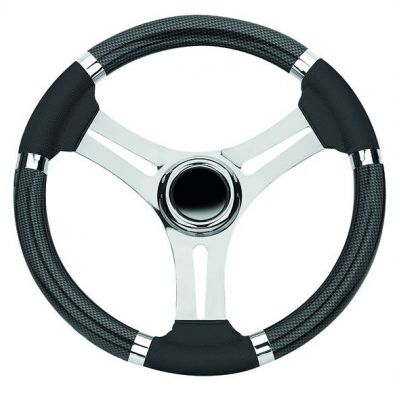 Τιμονι Με Inox Ακτινες Χρώμα Carbon Διάμετρος 350mm Savoretti 03544-CR