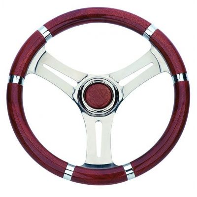 Τιμονι Με Inox Ακτινες Χρώμα Καφέ Διάμετρος 350mm Savoretti 03544-WD