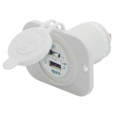 Παροχη Ρευματος Για Usb Διπλη Χρώμα Λευκό Eval 01574-W
