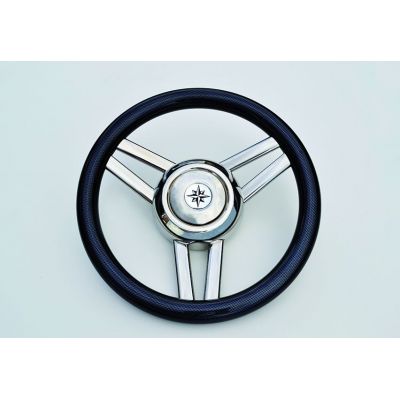 Τιμονι Με Inox Ακτινες Χρώμα Carbon Διάμετρος 350mm Savoretti 03543-CAR