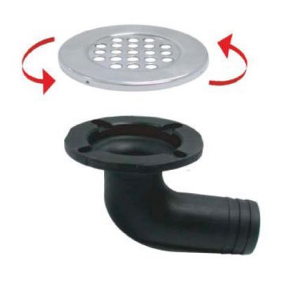 Υδρορροη γωνιακη 90° αποχετευσης ναυλον με ινοχ καπακι για σωληνα 00799