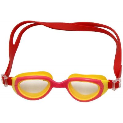 Γυαλιά Πισίνας Με Pc Φακούς, Πλαίσιο & Λουρί Σιλικόνης Κόκκινο/Κίτρινο Fortis 274-1924