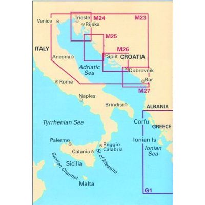 Πλοηγικός Χάρτης Κροατίας M27 Dubrovnik to Bar & Ulcinj Imray 70138