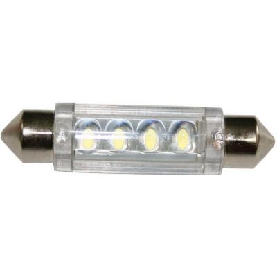 Λαμπάκι LED 12V T11 41mm ψυχρό λευκό - 4 LEDs 71234