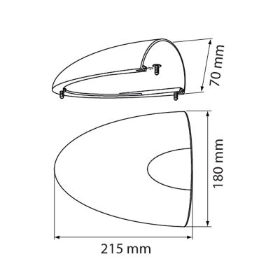 Κάλυμμα Κοχύλι Αεραγωγού 215x180x70mm 54386 Λευκό