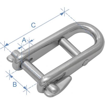 Kλειδί, μακρύ με πείρο ασφαλείας & μπάρα, Inox 316 90435