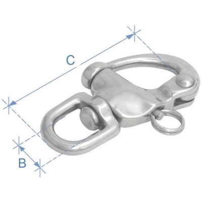 Μουσκέτο Snap Shackle με στριφτάρι & μάτι, Inox 316 91329